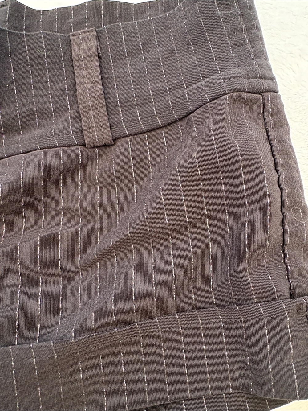wet seal xs y2k micro shorts pinstripe black silver club fun - Picture 6 of 7